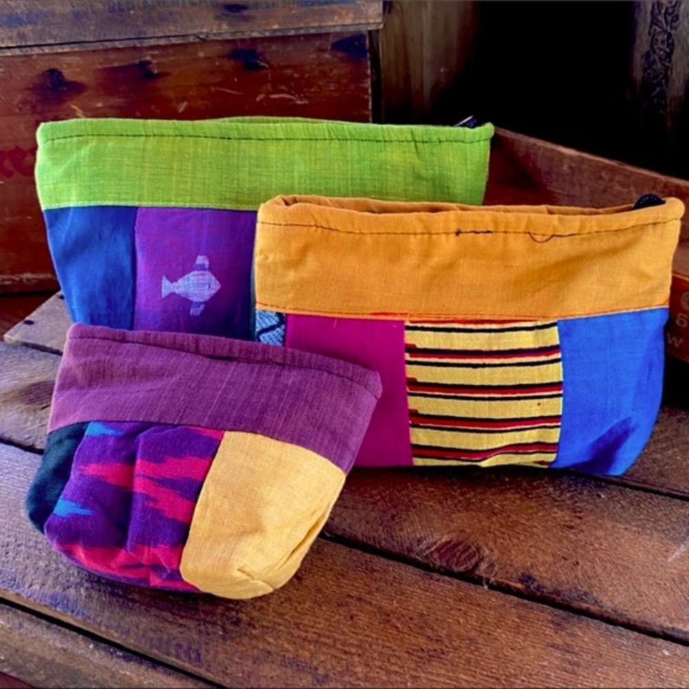 🆕🆕🆕✨HIPPIE PATCHWORK NESTING TOILETRY BAG SET